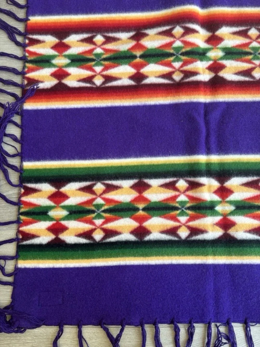 Beaver State Pendleton Mills Robe Shawl Fringed Blanket Purple